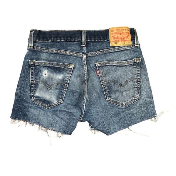 Levi's 559 Relaxed Jean Cut Off Shorts Women's 32 Blue Denim Casual Summer - Picture 2 of 6